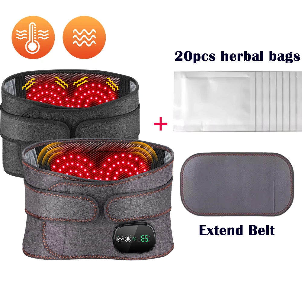

Electric Waist Massage Belt with 3 Vibration Levels & Hot Compress, Lumbar Support Brace for Muscle Relaxation, Includes 20pcs H