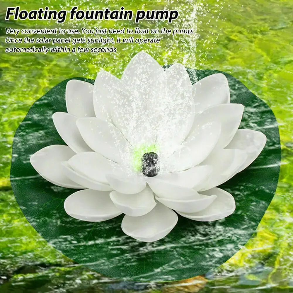 1.2W Mini Lotus Solar Fountain Floating Garden Pond Decoration Waterfall Water Pump Artificial Lotus Multi Color Solar Fountain