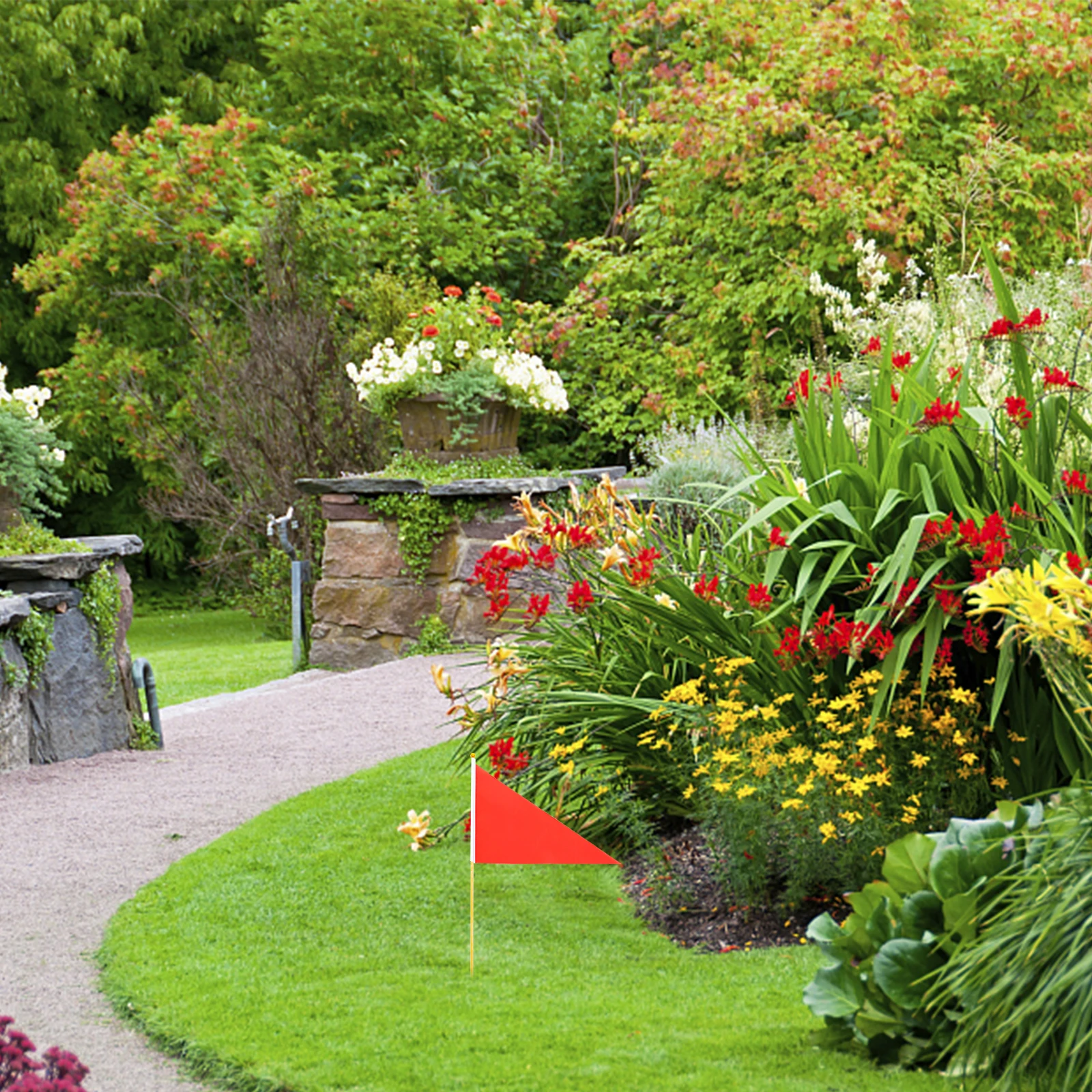 10pcs Marking Flags Triangular Ground Stake Included Survey Construction Utility Sprinkler Training Flags