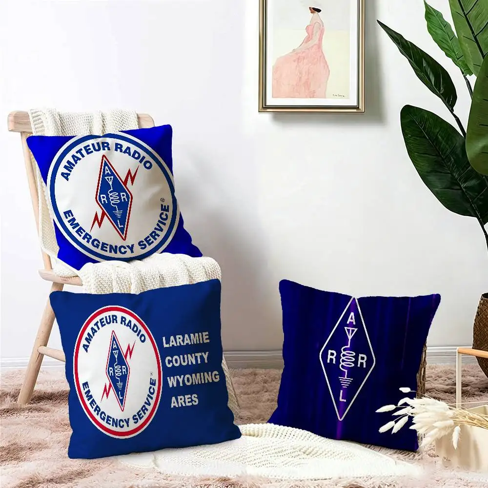 Licensed H-Ham Retro Radio Pillow Gift Home Office Decoration Bedroom Sofa Car Cushion Cover case 45x45