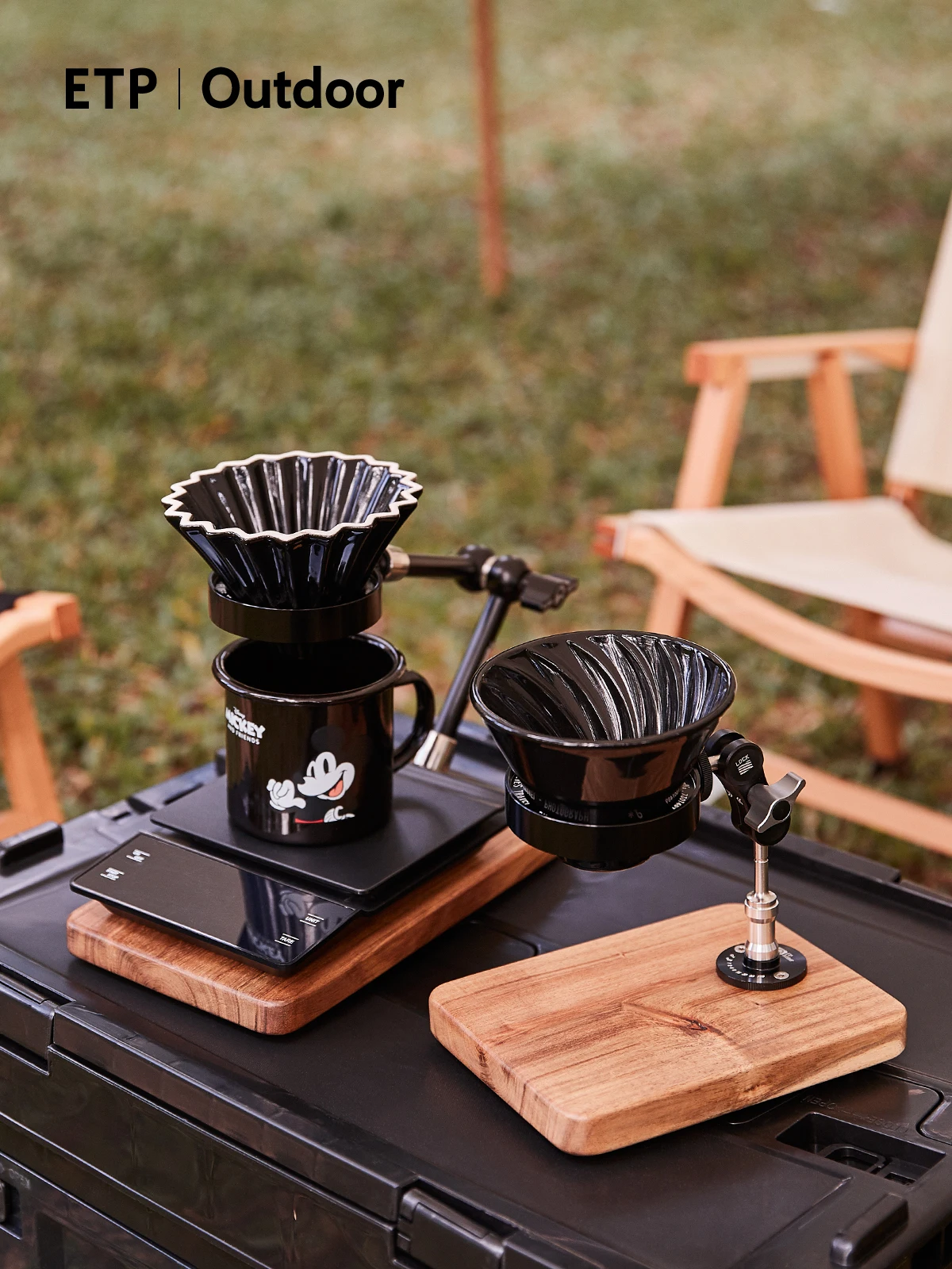 Outdoor Portable Coffee Pour-over Mount Office Origami Filter Cup Acacia Mangium Folding Bracket Photographer Appliance