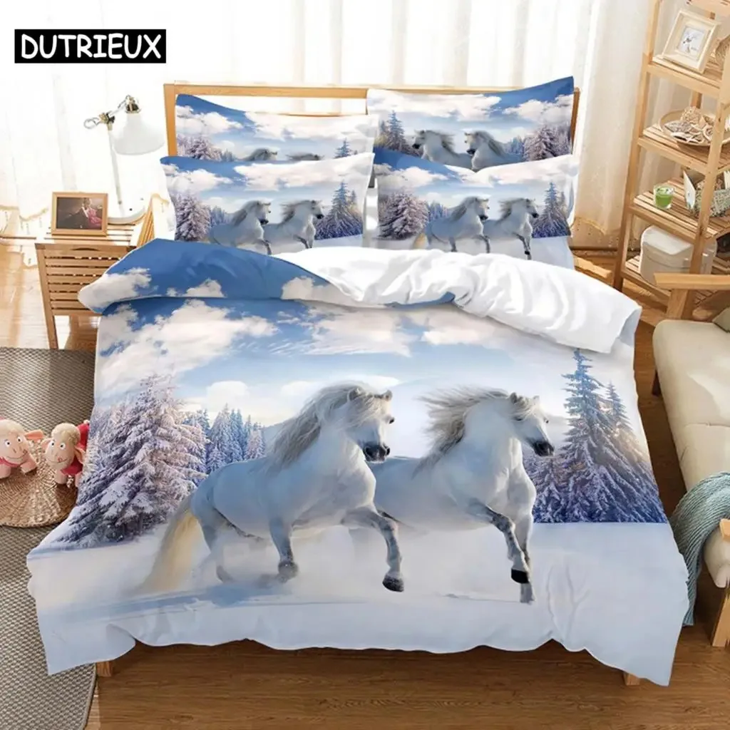 

Couple Horse Bedding Set Duvet Cover Set 3d Bedding Digital Printing Bed Linen Queen Size Bedding Set Fashion Design