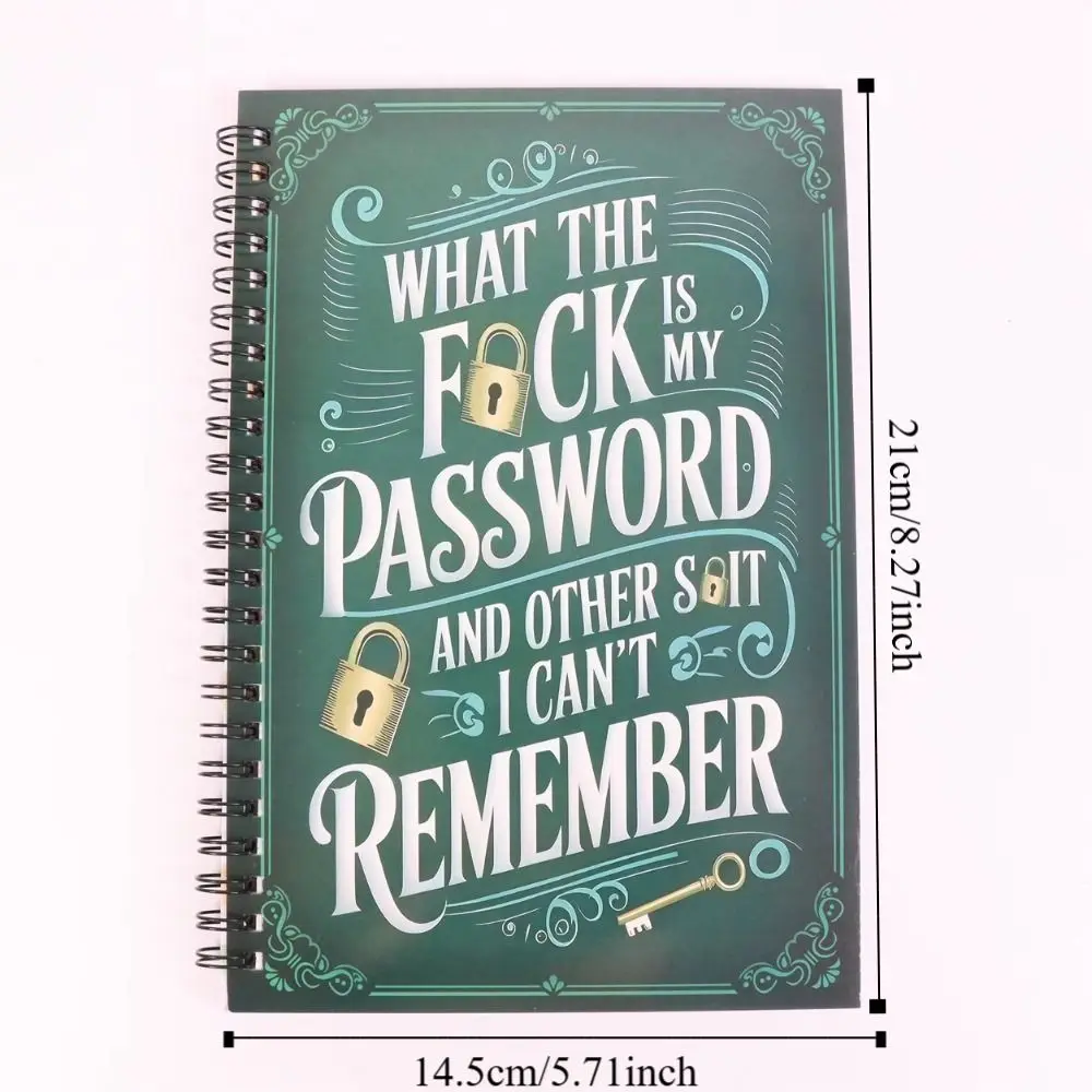 Teal Cover Spiral Password Notebook Gold Key Design To Do List Memo Notepad Time Organizer Taking Notes Diary Notebook