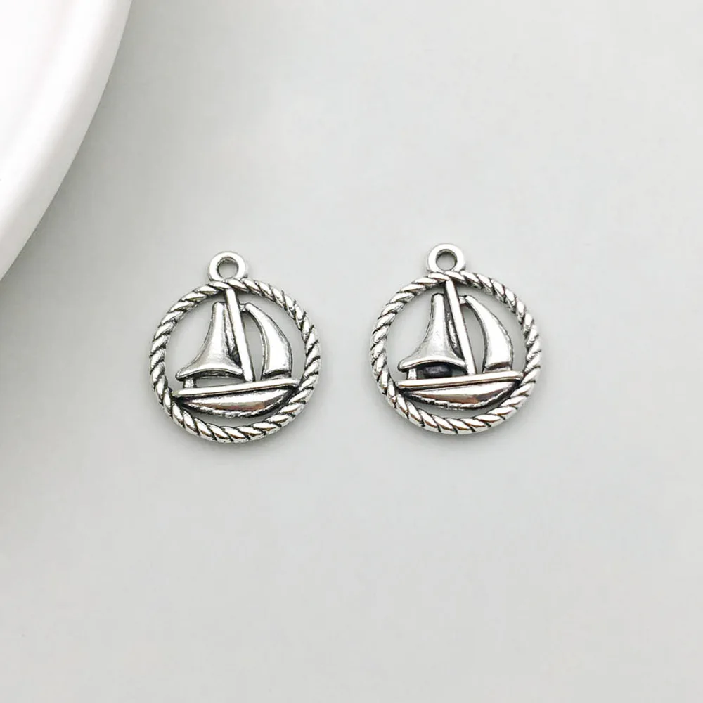 10PCS Anchor Pendant Rudder Compass Charms Steampunk For Jewelry Diy Making Findings