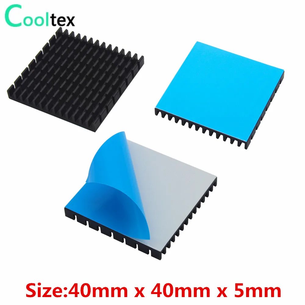 20pcs Aluminum Heatsink 40x40x5mm heat sink Radiator Cooler for Electronic Chip IC MOS Cooling With Thermal Conductive Tape