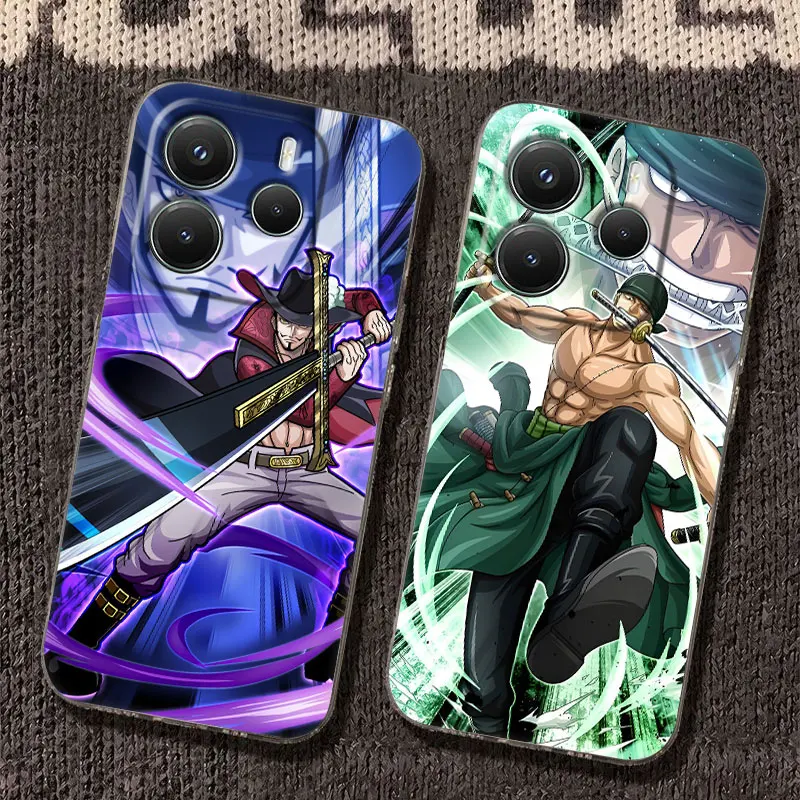 Mihawk Zoro Anime One Pieces Case For Xiaomi Redmi Note 15 14 13 12 11 10 Pro Plus 5G Cover For Redmi 15C 15 14C 13C Phone Cases