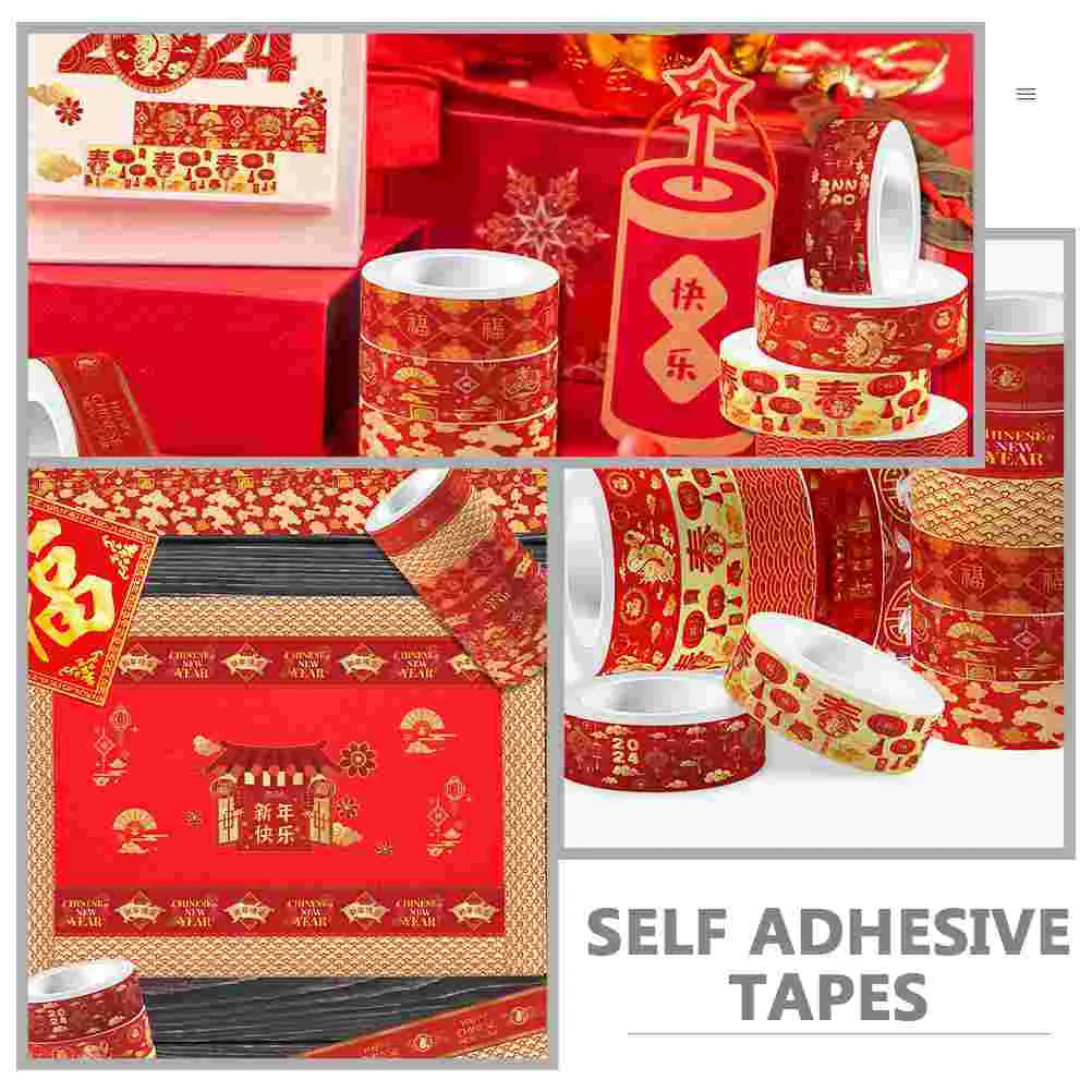 12 Rolls Year of The Dragon Washi Tape Decorative Crafts Tapes Dairy Planner Supplies