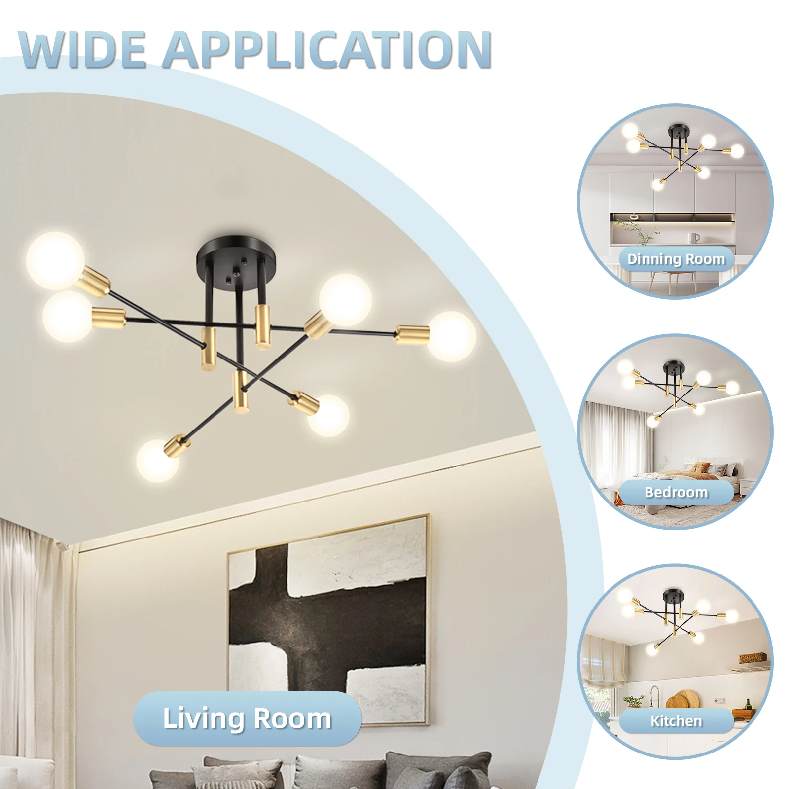 Nordic Modern Luxury Chandelier Home Decoration LED Lamps Living Room Dining Kitchen Lighting Fixture 90-260V LED Pendant Lights