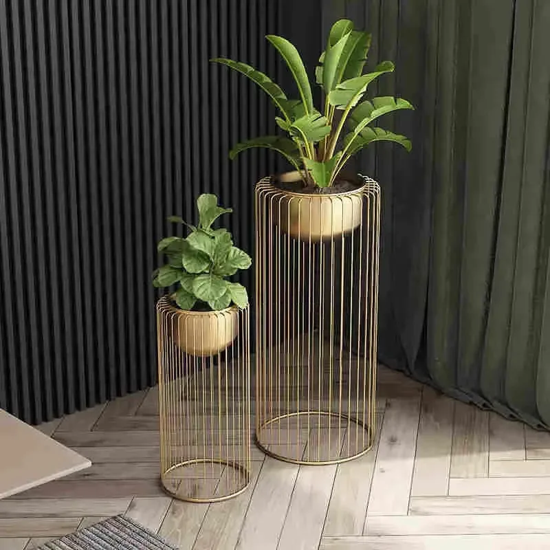 Nordic Plant Shelves Minimalist Wrought Iron Floor-standing Living Room Flower Pot Plant Stand Green Radish Balcony Plant Stand