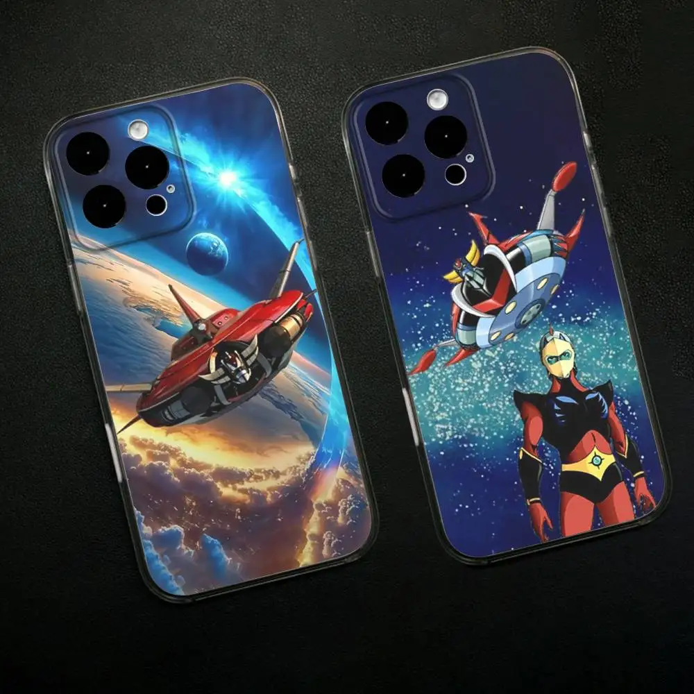 

UFO Robot G-Goldorak Phone Case For iPhone 16,15,14,13,12,11 Plus,Pro,Max,XR,XS,X,7,8 SE,Mini Transparent Silicone Soft