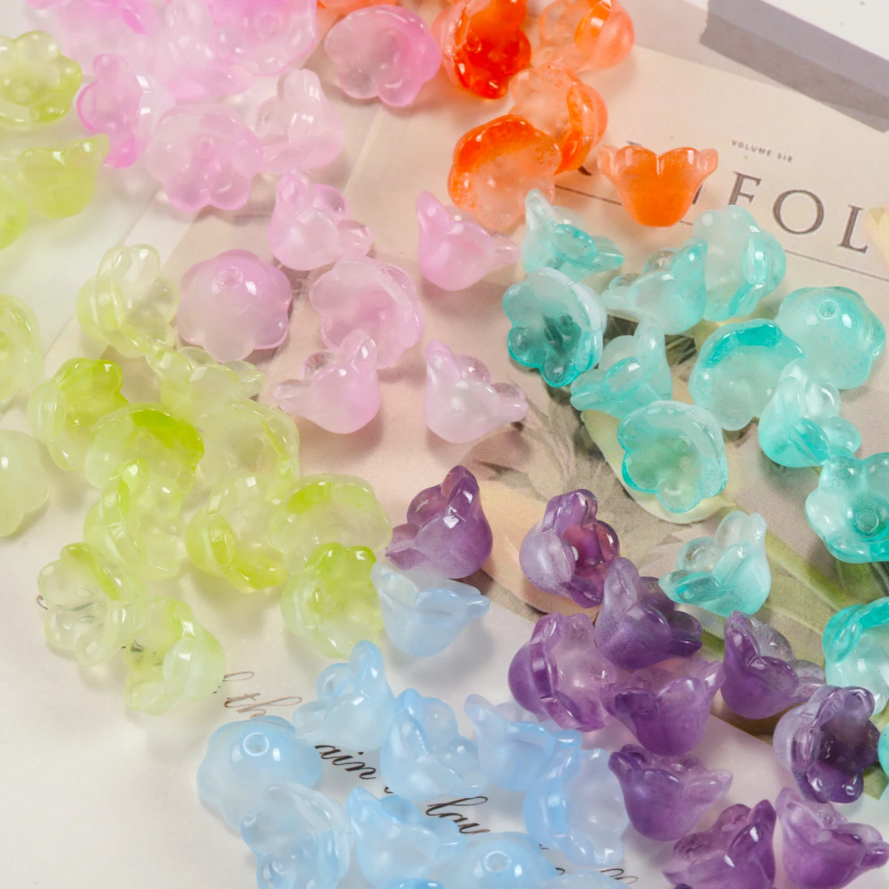Flower Lampwork Bell Orchid Flower Czech Crystal Glass Beads for Jewelry Making Hairpin Handmade Diy Bracelet Accessories