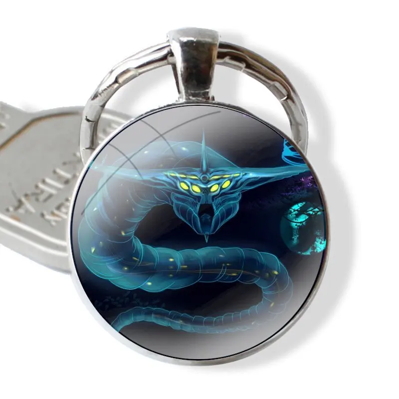 Subnautica Schlüssel bund hand gefertigte Glas Cabochon Schlüssel ring halter Anhänger Schlüssel anhänger