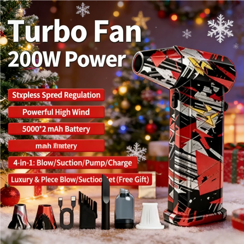 

X9 Powerful Air Blower 200000RPM Brushless Violent Fan Vacuum Dust Cleaner 53m/s Turbo Jet Blower Type-C Rechargeable