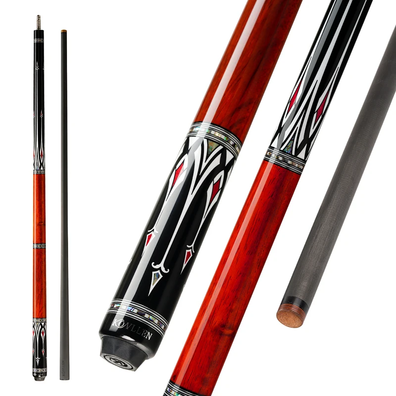 

KONLLEN-AS Pool Cue Stick Carbon Fiber Shaft 12.5mm Tip 3/8*8 Radial Pin Joint Black Technology Handmade Inlay Billiards Kit