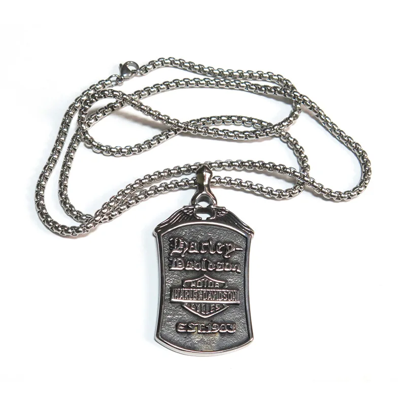 

Punk Style Titanium Steel Pendant Retro Hip-hop Titanium Steel Motorcycle Pendant Unique Powerful Necklace For Harley Davidson