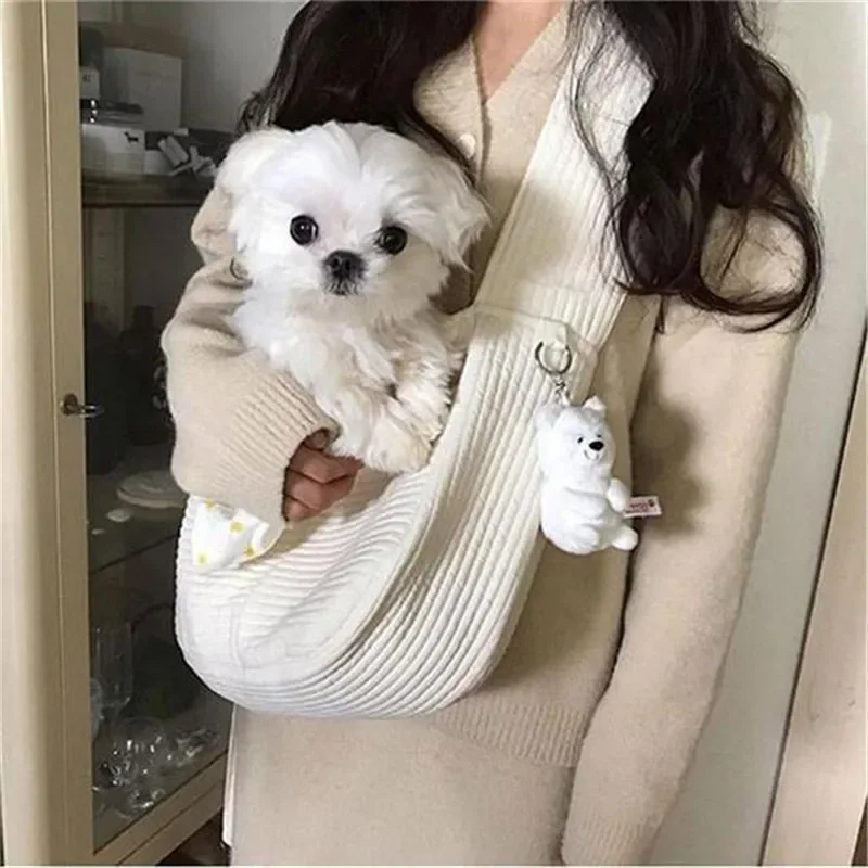 Handmade Pet Dog Puppy Kitten Carrier Outdoor Travel Handbag Canvas Single Shoulder Cat Bag Sling Comfort Bag Pet Supplies