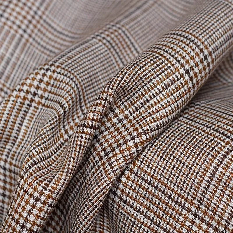 Redraspberry Red Houndstooth Worsted Linen Flax Fabrics 100%Linen Material Women Suits Pnats DIY cloth Tailor Freeshipping