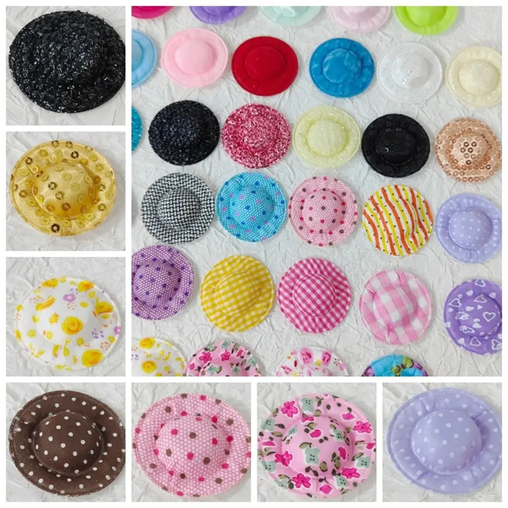 

10PCS Cotton Mixed Styles Small Cap Hand Weaved Mini Mini Cotton Doll Hat DIY Crafts Mixed Color Doll House Ornament