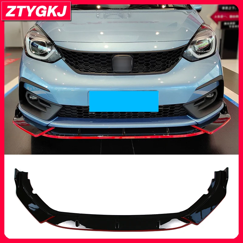 3 PCS Blade Style PP Material Black Front Bumper Lip Diffuser Splitters For Honda Fit 4th Gen 2022