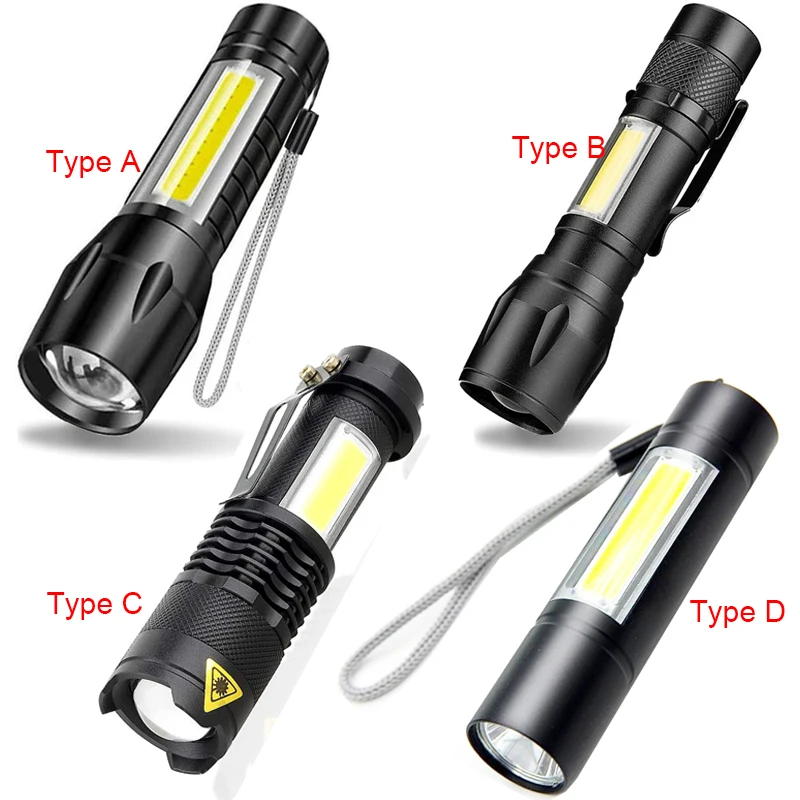 Powerful LED Flashlights Outdoor Waterproof Zoomable Torch Pocket Flashlight 3 Modes lanterna Camping Light Mini Led Flashlight