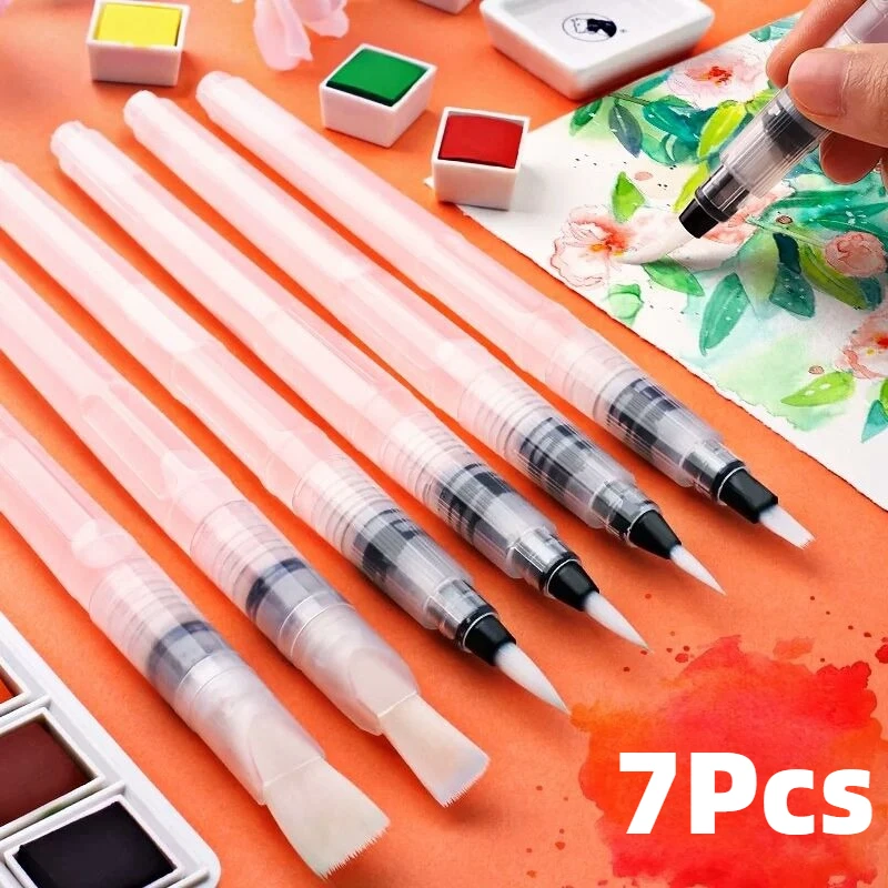 

3/7pcs Watercolor Brush Pens Art Painting Refillable Paint Brushes Pens for Watercolor Drawing Art Supplies