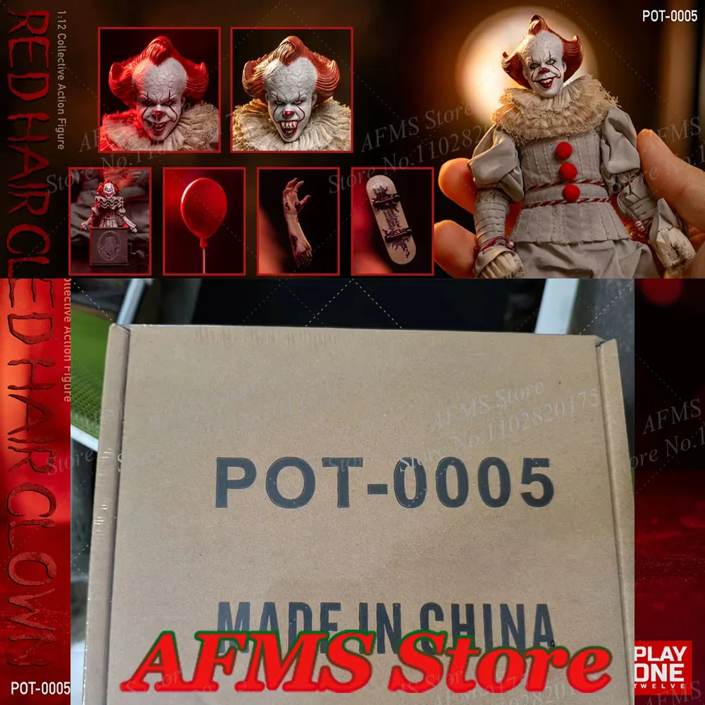 Play POT-0005 1/12 Scale Collectible Figure Red Hair Clown Realistic Detailed Monster Full Set 6Inch Male Soldier Action Figure