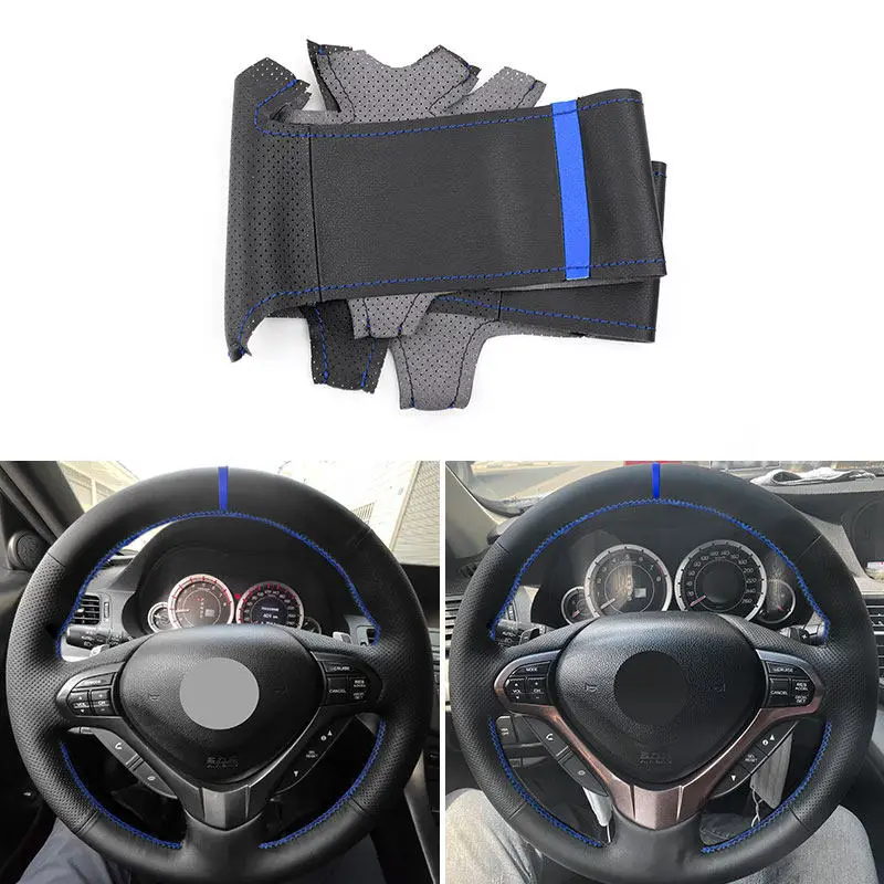 

Hand Stitched Perforated Leather Car Accessories Steering Wheel Cover Trim For Honda Accord Euro 2008-2015 Acura TSX 2009-2014