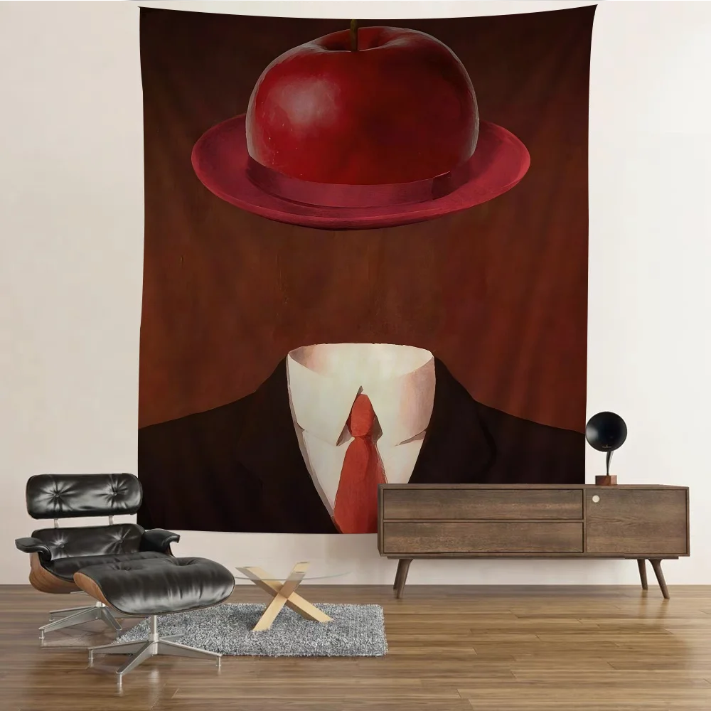 Abstract Canvas Painting Rene Magritte Son Of Man Printed Large Wall Tapestry Art Science Fiction Room Home Decor Decor Blanket