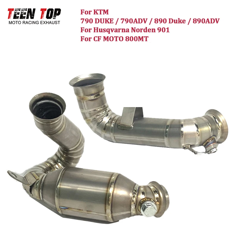 Tubo de escape de aleación de titanio para motocicleta todoterreno KTM Duke790 Duke890 790ADV 890ADV, tubo de enlace intermedio de escape, tamaño OEM, Escape Moto