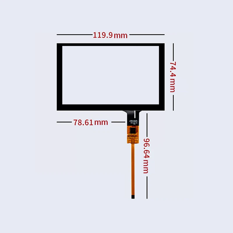 

NEW 5 Inch 119*74 120*74mm Industrial Multi-touch Capacitive Instrument Screen Touch Screen Waterproof IC Chip Integrated Cable