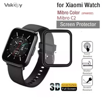 100PCS 3D Curved Soft Screen Protector for Xiaomi Mibro Color Smart Watch Full Cover Anti-Scratch Protective Film for Mibro C2