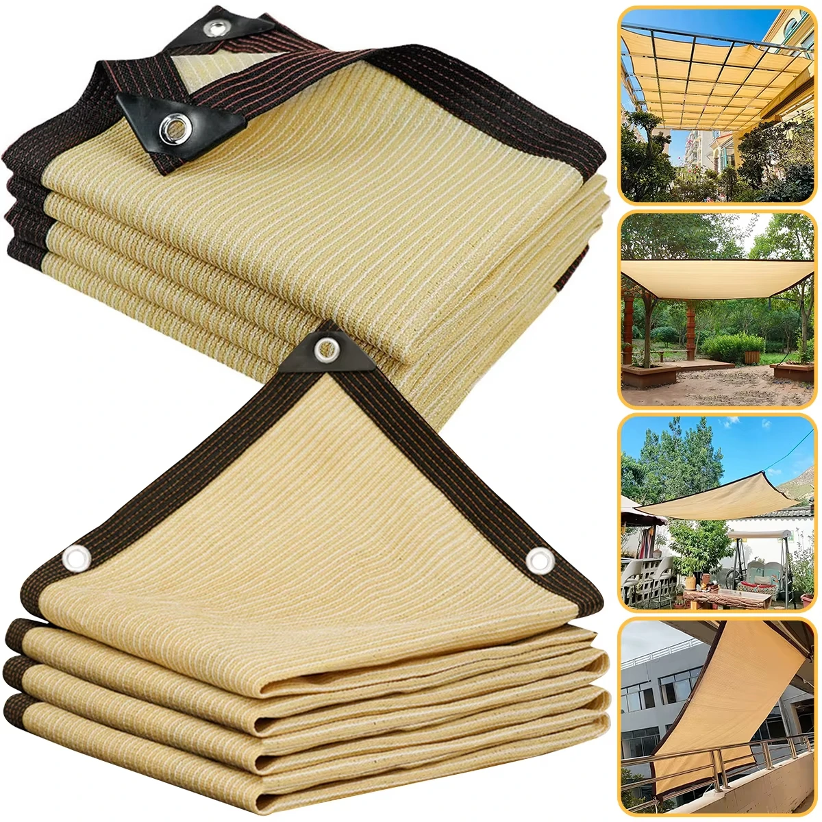 Sun Shading Nets UV-resistant Thickened Heat Insulation for Balconies Courtyards Swimming Pools Awnings Camping Outdoor Sunshade