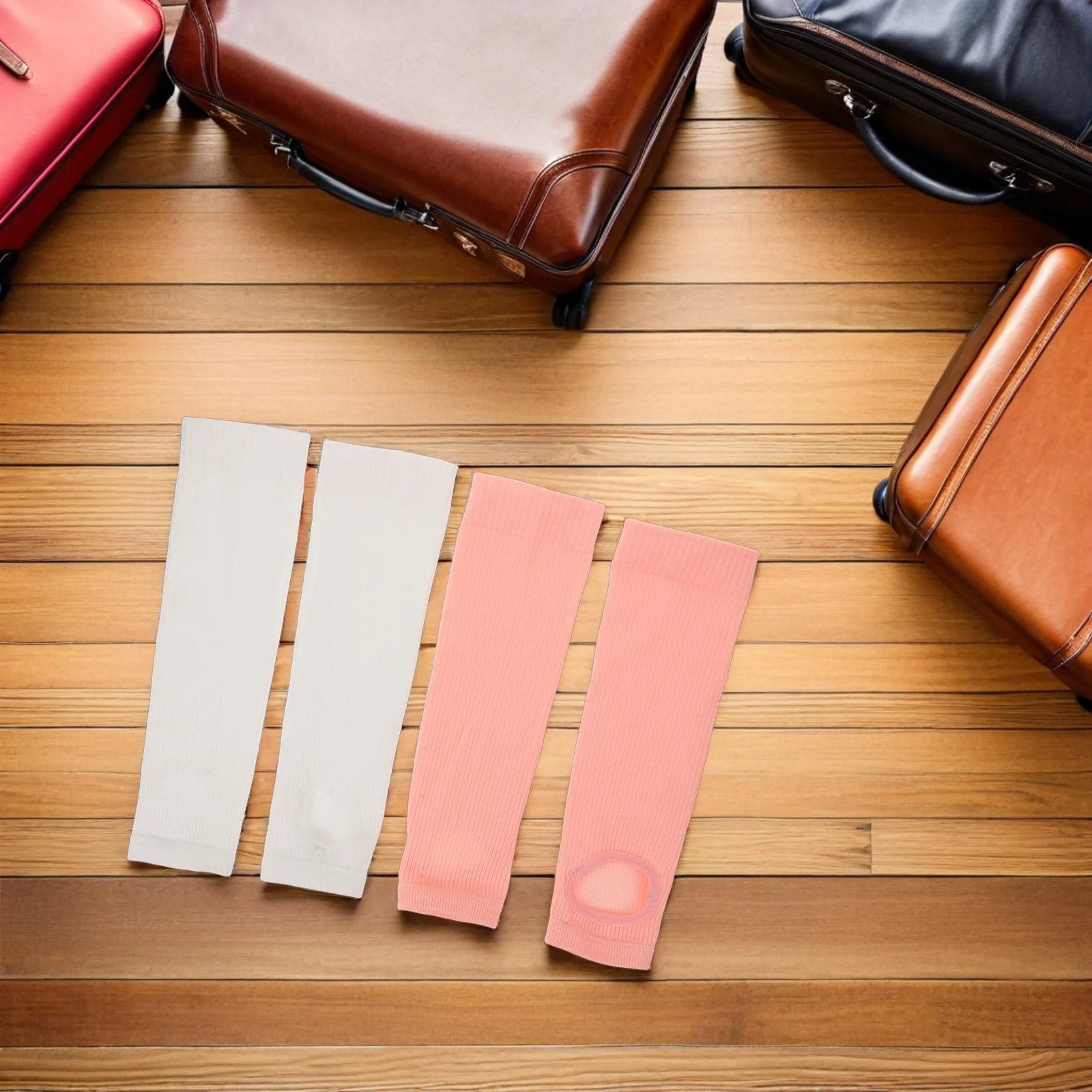 4Pairs Compression Socks for Women Open Toe Calf Sleeves Running Fitness Breathable Sports Support Stockings Sports Socks Women