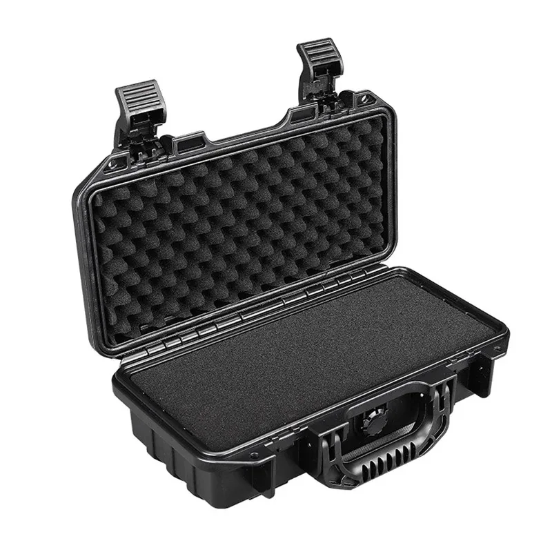 

Многофункциональный портативный водонепроницаемый запираемый ящик для инструментов, большой твердый корпус с губчатым ящиком для хранения защитного оборудования