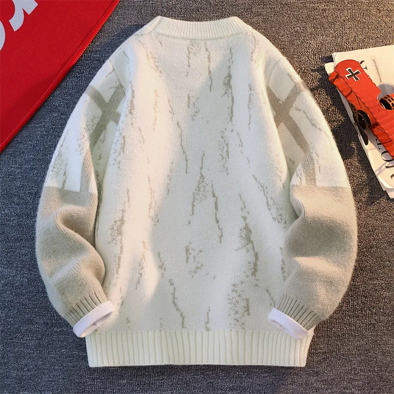 

Men's Thiened round Ne Base irt Warm Youthful Autumn Winter Faionable Knitted Sweater Innerwear Top for Daily Use