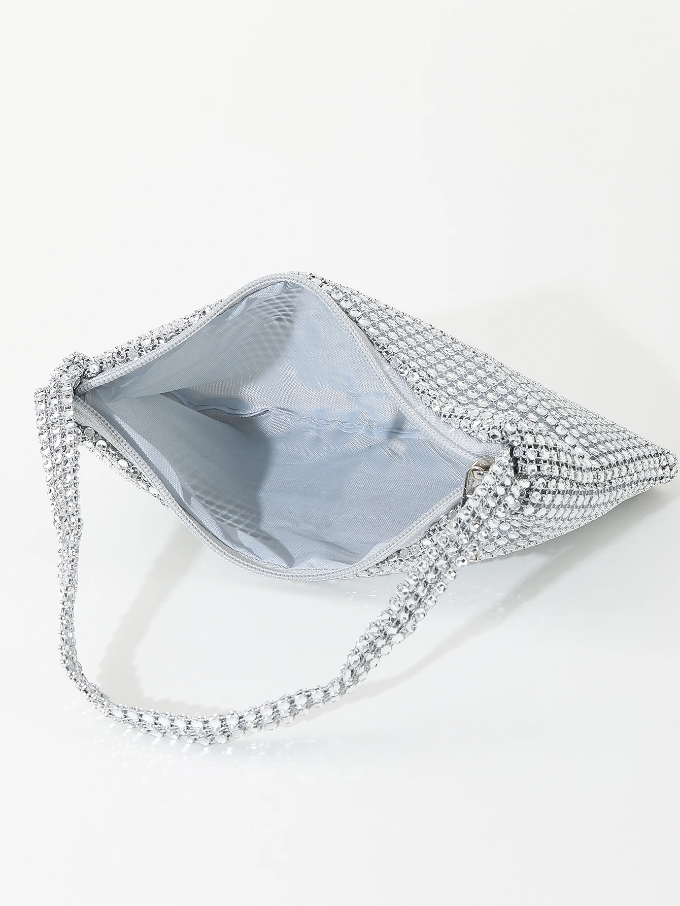 Bolso de noche portátil con cremallera y diamantes de imitación brillantes, a la moda, precioso, adecuado para bodas, fiestas y reuniones