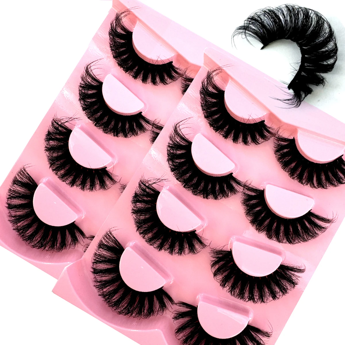 HBZGTLAD 8 pairs Fake Eyelashes Thick Long False Eyelashes Dramatic Lashes 3D Faux Mink Eyelashes Wholesale Full Strip Lashes