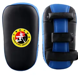 Wholesale Blue PU Leather Sport GYM Equipment Muay Thai Kick Boxing Training Shield Curve Focus Pads Punch MMA Foot Target