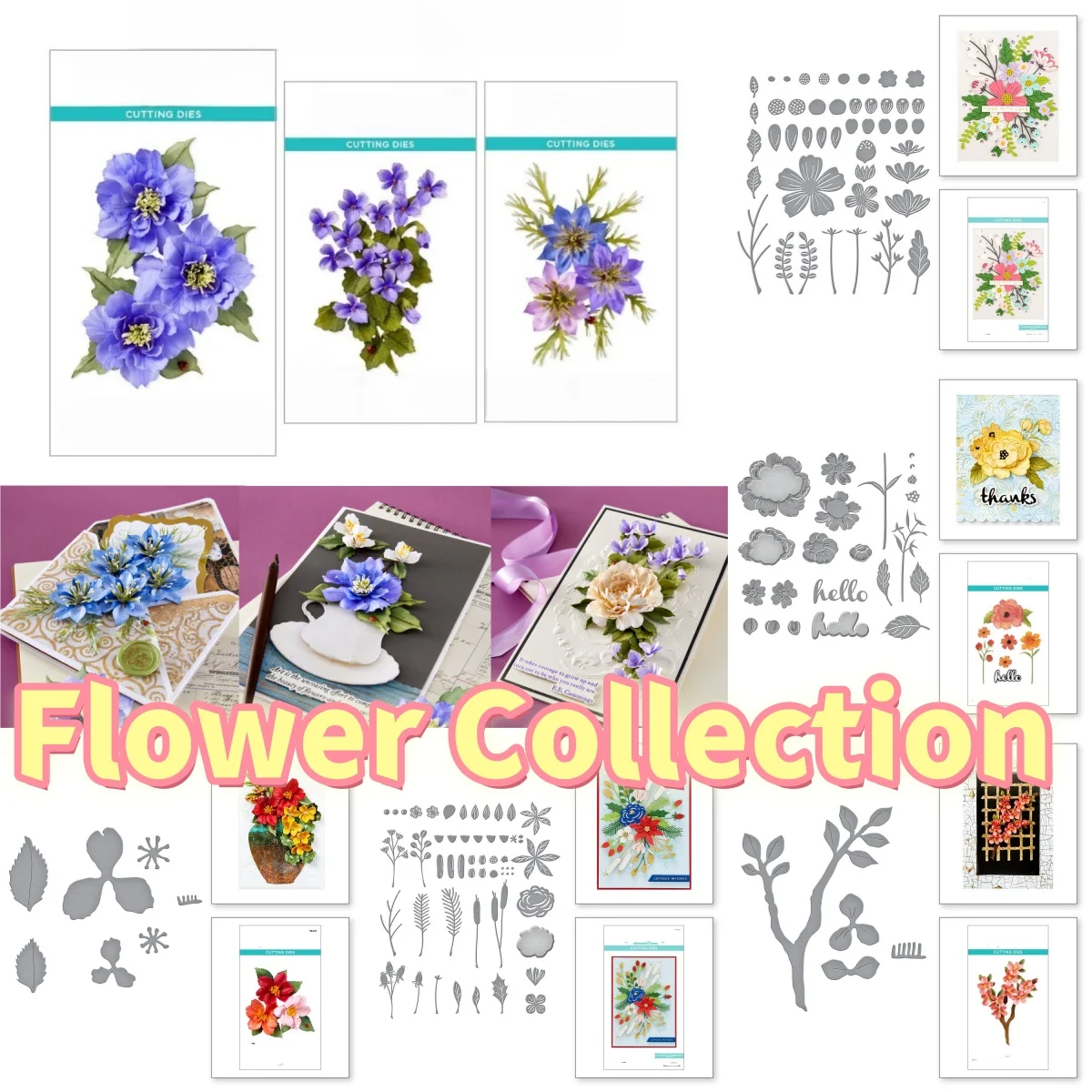 

Flower Collection Wild Violet Ladybugs Metal Cutting Dies for DIY Making Card Scrapbook Embossed Decoration Spring 2026 New