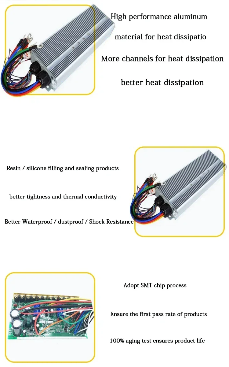 

60V 72V 84V 2500W brushless dc motor controller for electric vehicle E-BIKE Controller