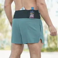 Men's 2-in-1 Triangular Lined Marathon Shorts Breathable and Quick Drying Fitness Training Men's Running Three Quarter Pants