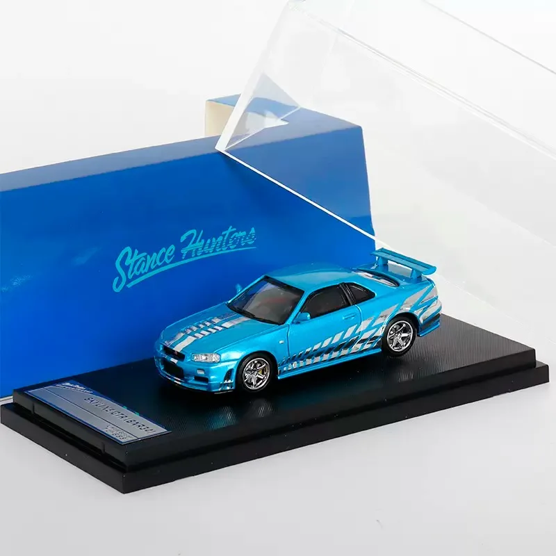 

Коллекционные модели автомобилей Nissan GTR R34 Skyline из сплава, украшения, масштаб 1:64