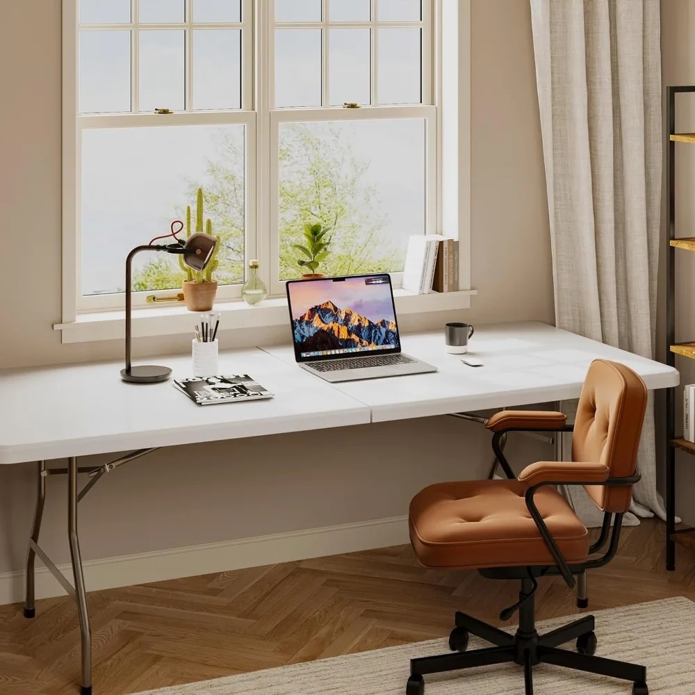 

Folding Table, Indoor Outdoor Heavy Duty Table with Carrying Handle,Portable Plastic Fold up Table for Picnic/Party/Camping