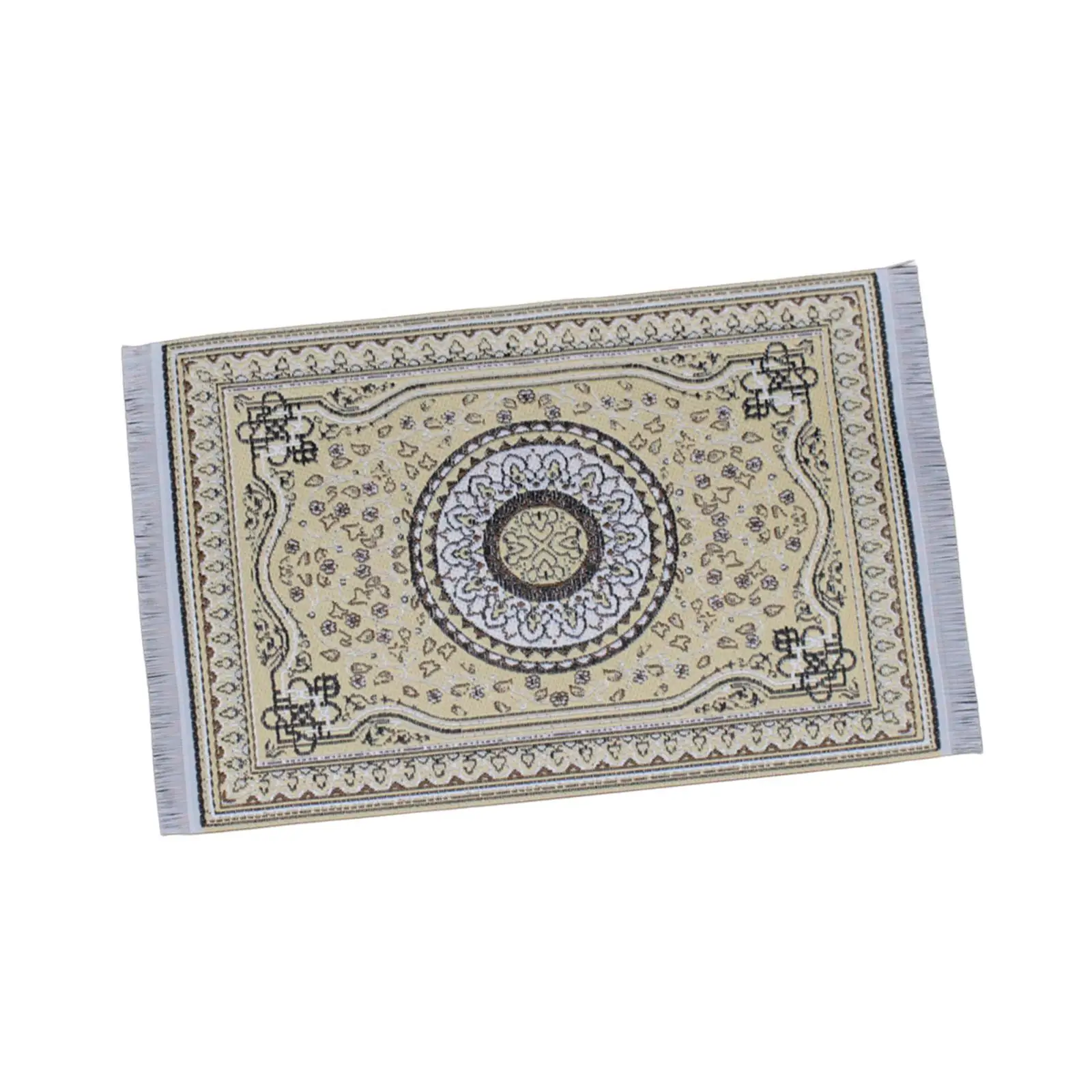 Miniature Doll House Carpet Mat Silk Thread Rectangle Rug Dollhouse Decor Dollhouse Area Accessory for Kids Pretend Play