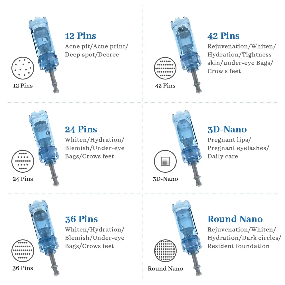 10pcs Dr Pen A9 M8S A8S Microneedle Cartridges 12/24/36/42/3D/nano Micro Needle for Derma Pen Mesotherapy Hydration Cartridges