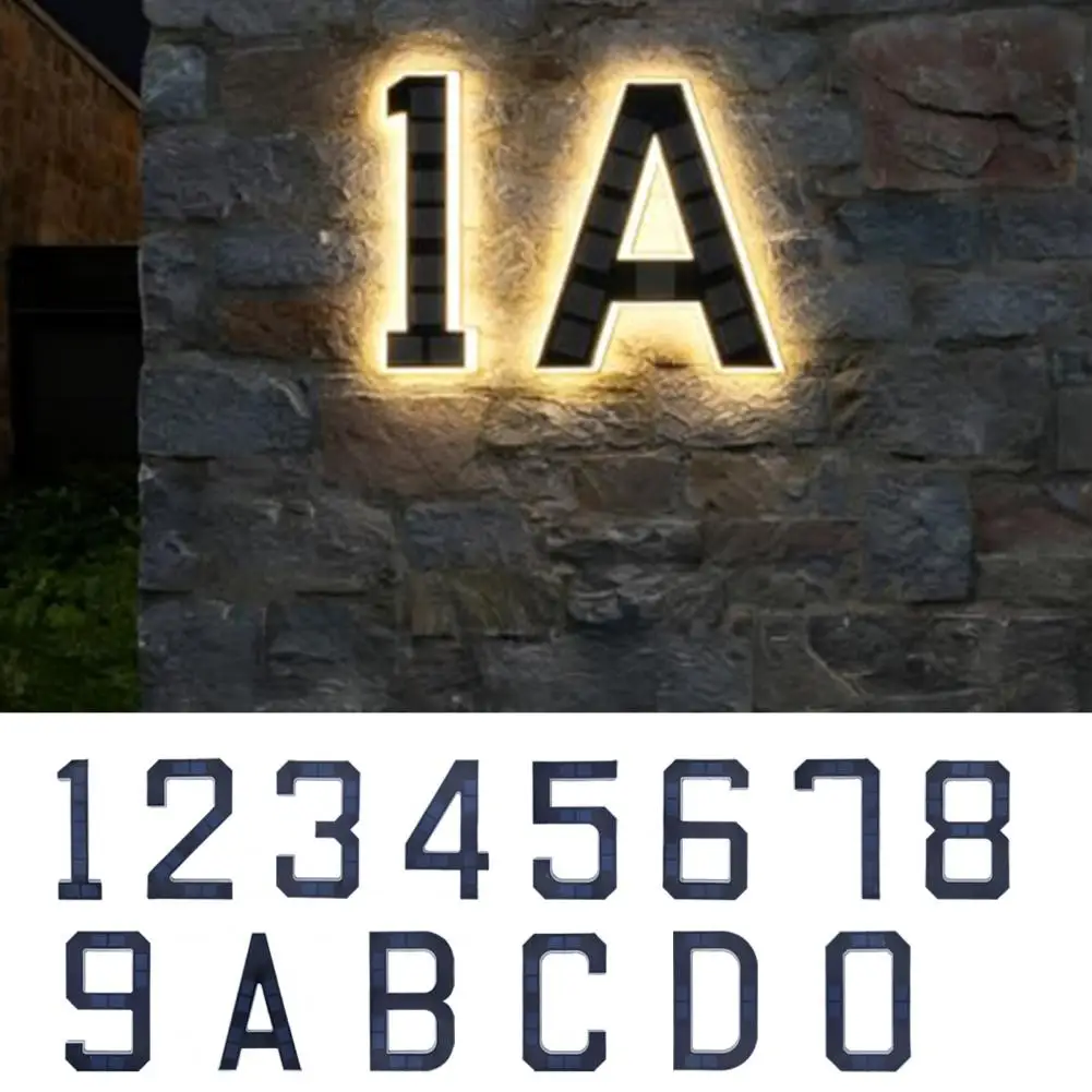 Home Security Number - Solar Powered House Number Sign with