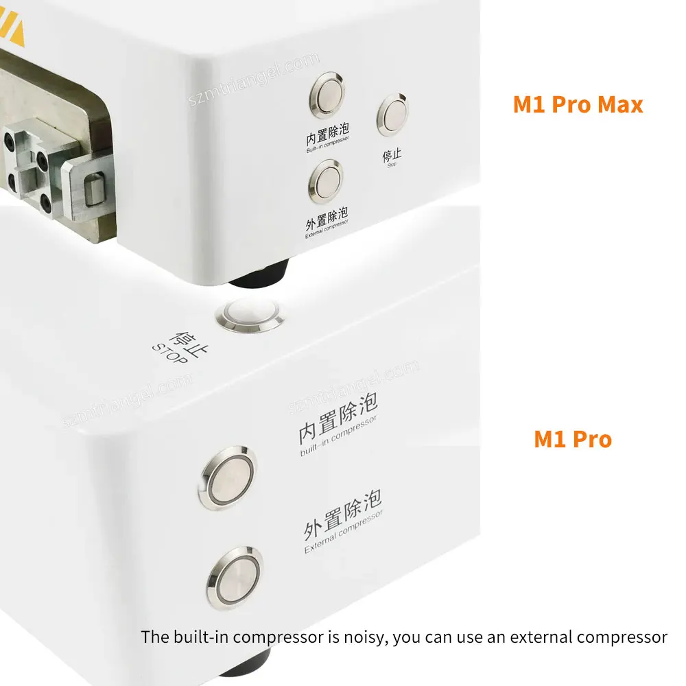 M-Triangel ด้านล่าง 7/14 นิ้วในตัวประสิทธิภาพสูงคอมเพรสเซอร์ Bubble Remover พร้อมตัวควบคุมความดันสําหรับ LCD โทรศัพท์ Refurbish