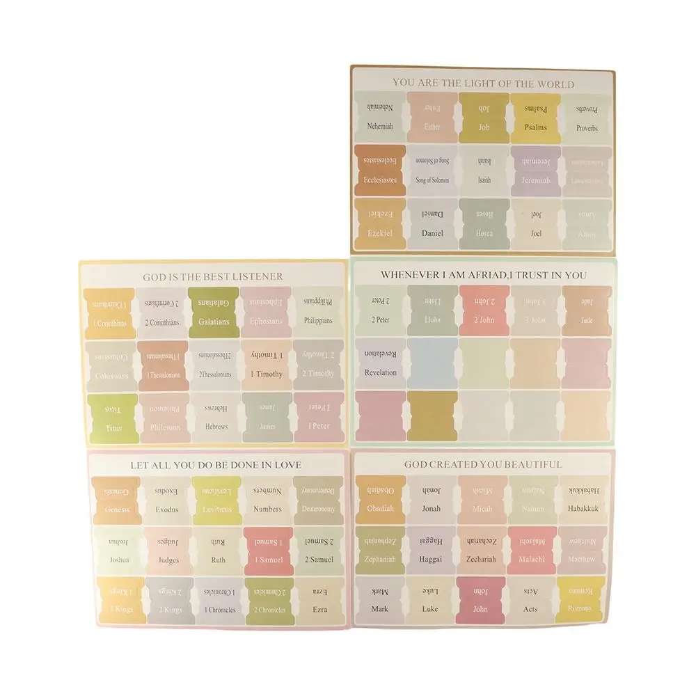 ملحقات الكتاب 5 أوراق مؤشر الكتاب المقدس القابل للكتابة القابلة للإزالة ملصق الكتاب المقدس علامات التبويب الورقية ذاتية اللصق ملصق الكتاب المقدس القرطاسية