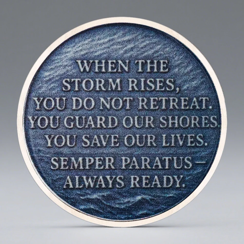 Through The Storm SILVERY Plated Collection Coin U.S Coast Guard Collection Coin