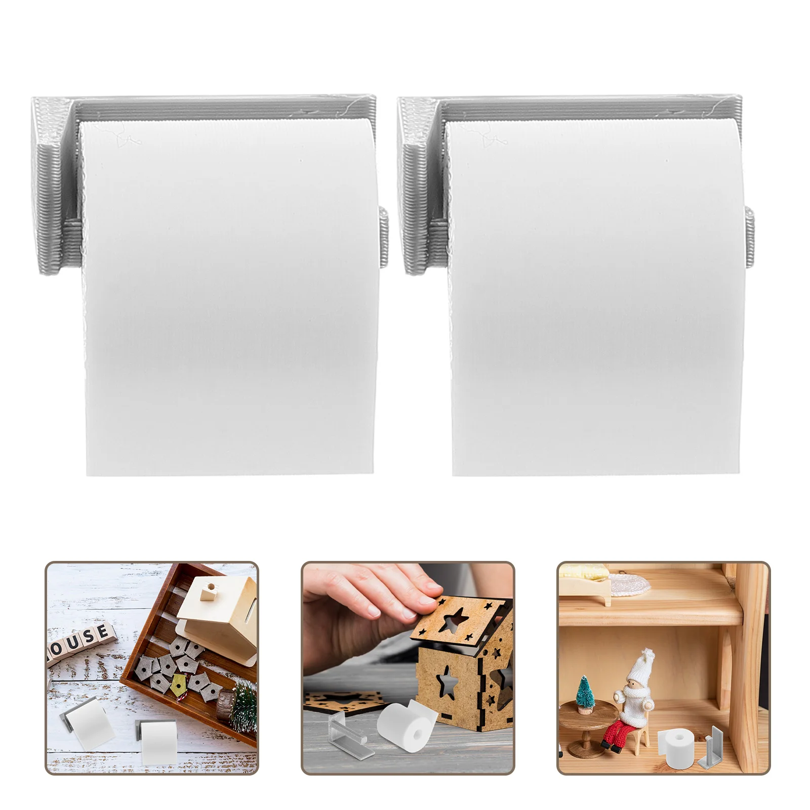 

Miniature Furniture Paper Model House Bathroom Decorate Plastic Dollhouse Accessories